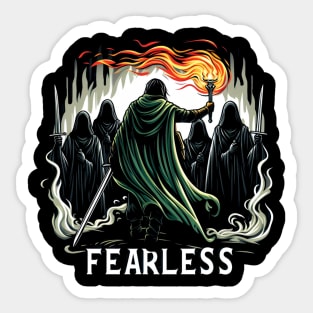 Fearless - A Lone Warrior Fights Shadowy Wraiths - Fantasy Sticker